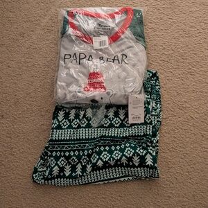 Family Pajamas Papa Bear Kids Pajamas - Red and Green